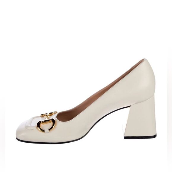 Gucci SZ 39 Horsebit Accent Leather Pumps - Picture 1 of 8